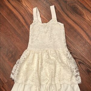 7/8 girls Lace Dress off white - flower girl casual
